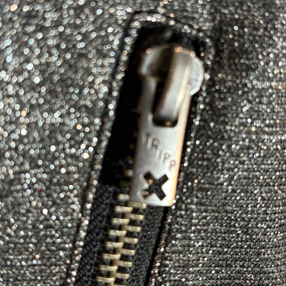 TRIPP NYC Sz M Silver Glitter Metallic Biker Moto Style Jacket Zipper Closure - Picture 8 of 15